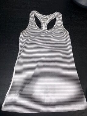 lululemon Striped Racerback Tank Top - White and Black